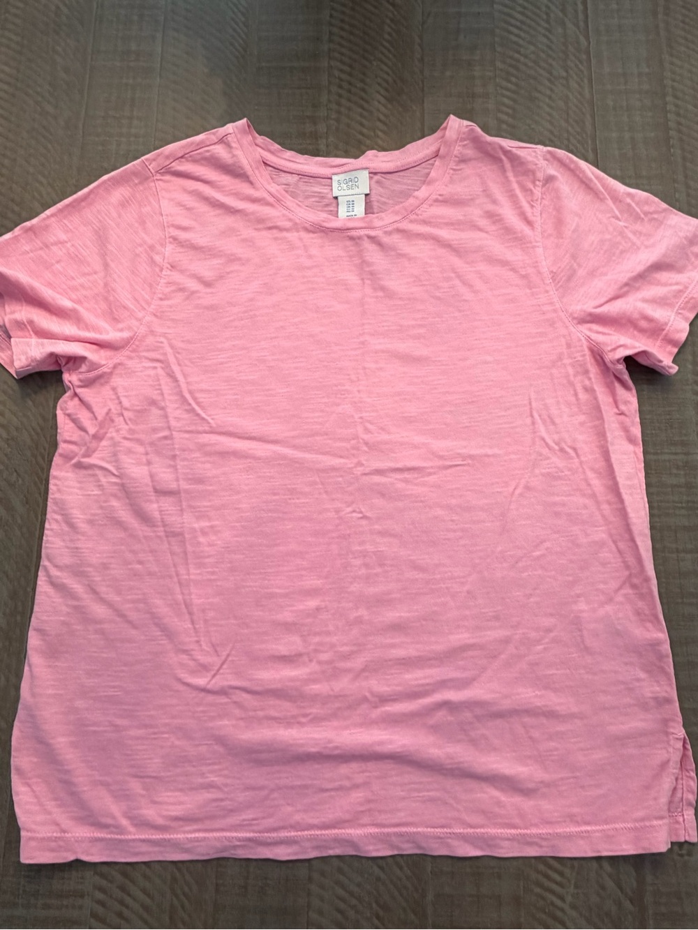 Sigrid Olsen Light Pink Short-Sleeve Crew Tee